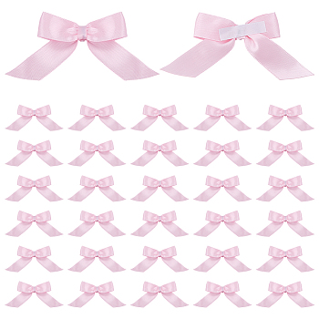 Polyester Bowknot, Gift Wrapping Bow with Self-Adhesive, Pink, 50x101x5mm