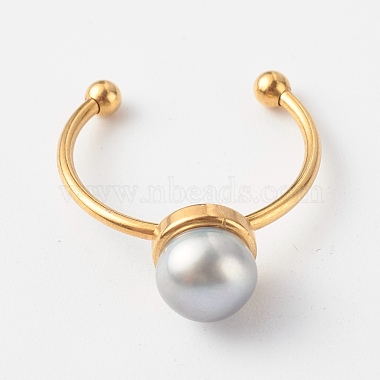 Shell Pearl Round Beads Cuff Rings(RJEW-JR00375)-4