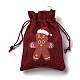 6Pcs 6 Styles Christmas Theme Rectangle Jute Bags(ABAG-E007-01)-5