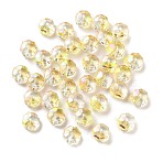 Electroplate Glass Beads, Half Rainbow Plated, Faceted, Rondelle, Gold, 10x6mm, Hole: 1.5mm(EGLA-A043-03-HP01)
