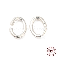925 Sterling Silver Open Jump Rings, Oval, Silver, 18 Gauge, 6x4.5x1mm, Inner Diameter: 3x4.5mm, about 90pcs/10g(STER-NH0001-36L-S)