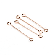 Ion Plating(IP) 304 Stainless Steel Eye Pins, Double Sided Eye Pins, Rose Gold, 26.5x0.6mm, Hole: 1.5mm(STAS-I141-01C-RG)