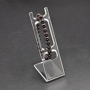 Rectangle Organic Glass Jewelry Bracelet Displays, L-type Watch Bracelet Display Stand, Clear, 10.8x3.4x5cm(BDIS-L001-05)