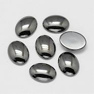 Non-magnetic Synthetic Hematite Cabochons, Oval, 25x18x6mm(G-P162-04-18x25mm)