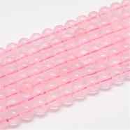 Natural Rose Quartz Beads Strands, Grade AB, Round, 8mm, Hole: 1mm, about 49pcs/strand(G-F306-08AB-8mm)