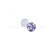 Acrylic Micro Pave Cubic Zirconia Labrets Piercing Jewely for Women Men, Lilac, 6mm, Pin: 1.2mm, Head: 5mm(WG00568-202)