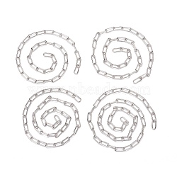 Unwelded Iron Paperclip Chains, Drawn Elongated Cable Chains, Platinum, 14x6x1.4mm, about 40cm/45cm/50cm/55cm, 4 strands/set, 6.23 inch(1.9m)/set(CH-FS0001-01P)
