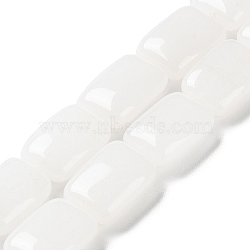 Natural White Jade Beads Strands, Rectangle, 14~15x10~11x5~5.5mm, Hole: 1~1.2mm, about 28pcs/strand, 16.02 inch(40.7cm)(G-K357-D22-01)