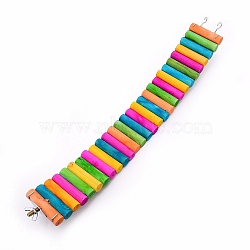 Wooden Plank Road, with Iron Hooks, Pet Supplies, Colorful, 40x6x1.5cm(FIND-WH0053-83B)