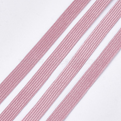 Corduroy Fabric Ribbon, Polyester Ribbon, For DIY Hair Bow Making, Pink, 10mm, about 100yard/roll(91.44m/roll)(OCOR-S115-03H)