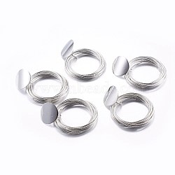 Iron Pendants, Ring & Flat Round, Platinum, 27mm, Hole: 6mm(IFIN-G073-02P)