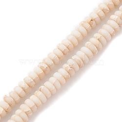 Handmade Polymer Clay Beads Strand, Flat Round, Bisque, 6~9x4mm, Hole: 1.6mm, about 100~117pcs/strand, 15.51~16.10''(39.4~40.9cm)(CLAY-A003-01C)