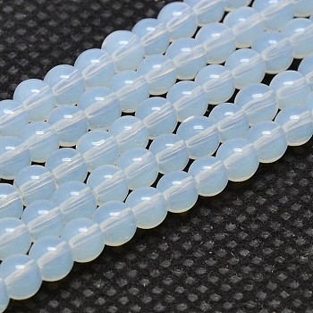 Round Opalite Beads Strands, Grade AA, White, 4mm, Hole: 1mm, about 95~98pcs/strand, 15 inch
