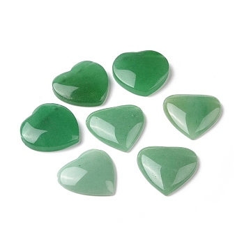 Dyed & Heated Natural Green Aventurine Cabochons, Heart, 24x25x5mm