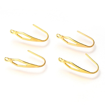 304 Stainless Steel Earring Hooks, with Vertical Loop, Ear Wire, Real 18K Gold Plated, 20x4.5x0.7~4.5mm, 21 Gauge, Hole: 1.2mm