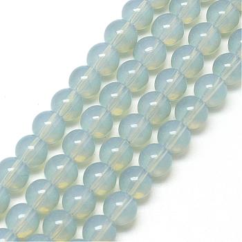 Baking Painted Glass Beads Strands, Imitation Opalite, Round, Light Steel Blue, 6mm, Hole: 1.3~1.6mm, about 133pcs/strand, 31.4 inch