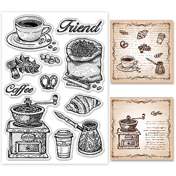 PVC Plastic Stamps, for DIY Scrapbooking, Photo Album Decorative, Cards Making, Stamp Sheets, Cup Pattern, 16x11x0.3cm