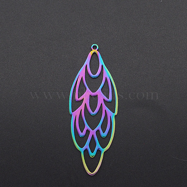 Multi-color Feather Stainless Steel Big Pendants