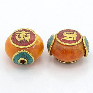 Mixed Handmade Tibetan Style Beads(TIBEB-N001-28)-2