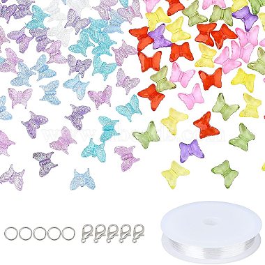16mm Mixed Color Butterfly Acrylic Beads
