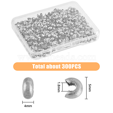 Hobbiesay 300pcs 304 cache-perles à écraser en acier inoxydable(STAS-HY0001-10)-2