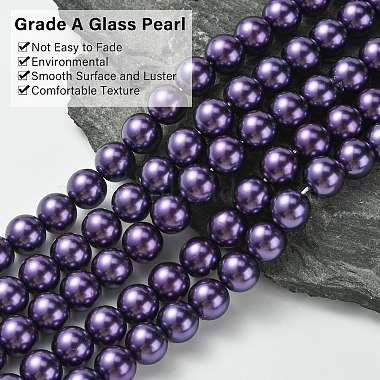 umweltfreundliche runde Perlenstränge aus gefärbtem Glasperlen(HY-A002-10mm-RB099)-3