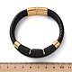 Natural Lava Rock Bead Leather Cord Multi-strand Bracelets(BJEW-A009-05G)-5