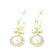 Crystal Rhinestone Dangle Stud Earrings with Imitation Pearl(EJEW-C037-02B-LG)-1