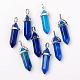 Natural Agate Double Terminated Pointed Pendants(G-F295-05G)-1