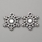 Alloy Pendants, Snowflake, Antique Silver, 24x22x1.5mm, Hole: 3mm(FIND-WH20006-18AS)