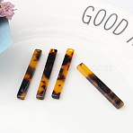 Acrylic Pendants, for DIY Earrings Accessoriess, Rectangle, Saddle Brown, 35x4.5x2.5mm, Hole: 1mm(DIY-WH0292-92)