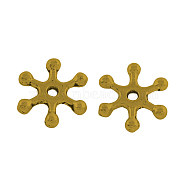 Tibetan Style Alloy Spacer Beads, Lead Free & Cadmium Free, Snowflake, Antique Golden, 12x10.5x2mm, Hole: 1.5mm, about 2061pcs/859g(TIBEB-A10599-AG-RS)