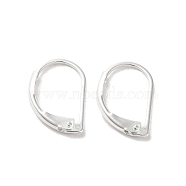Brass Leverback Earring Findings, Silver, 15x10x2mm, Hole: 0.8mm, Pin: 10x2mm(FIND-Z039-27S)