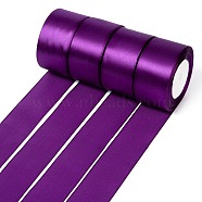 Single Face Satin Ribbon, Polyester Ribbon, Purple, 2 inch(50mm), about 25yards/roll(22.86m/roll), 100yards/group(91.44m/group), 4rolls/group(RC50MMY-035)