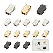 6Pcs 3 Colors 304 Stainless Steel Beads, Ion Plating (IP), Rectangle, Mixed Color, 11x6.5x4mm, Hole: 2.5x3mm, 2pcs/color(STAS-UN0021-03)