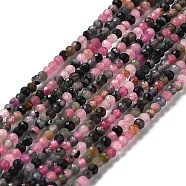 Natural Tourmaline Beads Strands, Faceted, Round, 2mm, Hole: 0.3mm, about 230pcs/strand, 15.55''(39.5cm)(G-P500-01A-01)