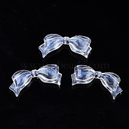 Transparent Acrylic Beads, Glitter Powder, Bowknot, Clear, 14x30x6mm, Hole: 1mm(X-OACR-N008-57-A01)
