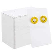 Paper Single Earring Display Cards with Hanging Hole, Rectangle, White, 9x5cm(PW-WG89837-04)
