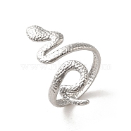 304 Stainless Steel Finger Rings, Snake, Stainless Steel Color, Inner Diameter: 17.9mm(RJEW-H223-01P-11-1)