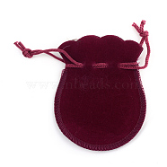 Gourd Velvet Bags, Dark Red, 9.5x7.5cm(X-TP-R005-04)