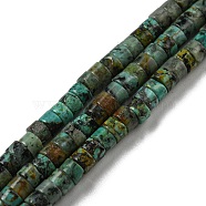 Natural African Turquoise(Jasper) Beads Strands, Flat Round/Disc, Heishi Beads, 4x2~2.5mm, Hole: 0.7mm, about 173pcs/strand, 15.08~15.35 inch(38.3~39cm)(G-C084-D03-01)
