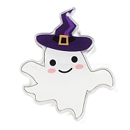 Halloween Theme Double Sided Printed Acrylic Big Pendants, Ghost, 50x40x3mm, Hole: 2mm(OACR-Z023-02G)