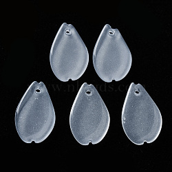 Spray Painted Glass Pendants, Petaline, Alice Blue, 16x9.5x2mm, Hole: 1mm(GLAA-S190-014F-01)