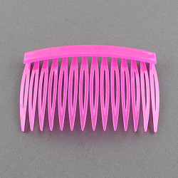 Plastic Hair Combs Findings, Magenta, 46x70mm(PHAR-R018-3)