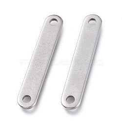 Smooth 304 Stainless Steel Links, Bar Links, Oval, Stainless Steel Color, 40x6.8x1.3mm, Hole: 3mm(STAS-M281-02P)