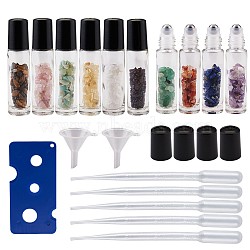 Kissitty DIY Jewelry Kits, with Natural Gemstone Chip Beads, Essential Oil Empty Perfume Bottle, Essential Oils Pipettes Dropper, Plastic Bottle Openers, Plastic Funnel Hopper, Mixed Color(DIY-KS0001-10)