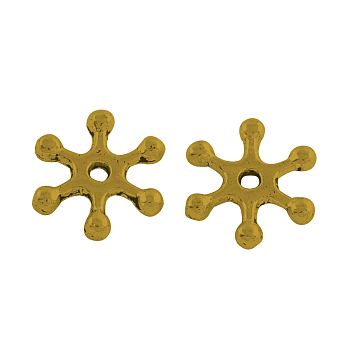 Tibetan Style Alloy Spacer Beads, Lead Free & Cadmium Free, Snowflake, Antique Golden, 12x10.5x2mm, Hole: 1.5mm, about 2061pcs/859g