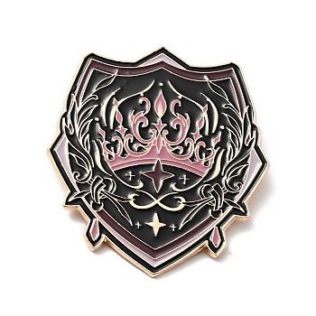 Star and Fire Enamel Pin, Academy Theme Alloy Badge for Backpack Clothes, Rose Gold, Black, 54x48.5x1.5mm