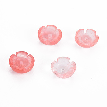 Cherry Quartz Glass Beads, Flower, 10x10x4mm, Hole: 1.5mm