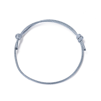Korean Waxed Polyester Cord Bracelet Making, Slate Gray, Adjustable Diameter: 40~70mm
